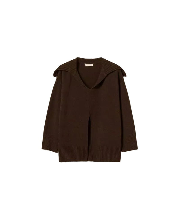 Twinset Sweater Darkness Brown - HEARTS Zandvoort